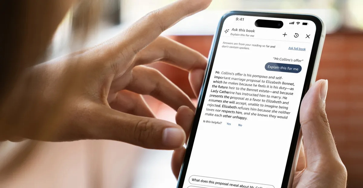 किंडल ऐप अब आप जो किताब पढ़ रहे हैं उसके बारे में सवालों के जवाब देता है