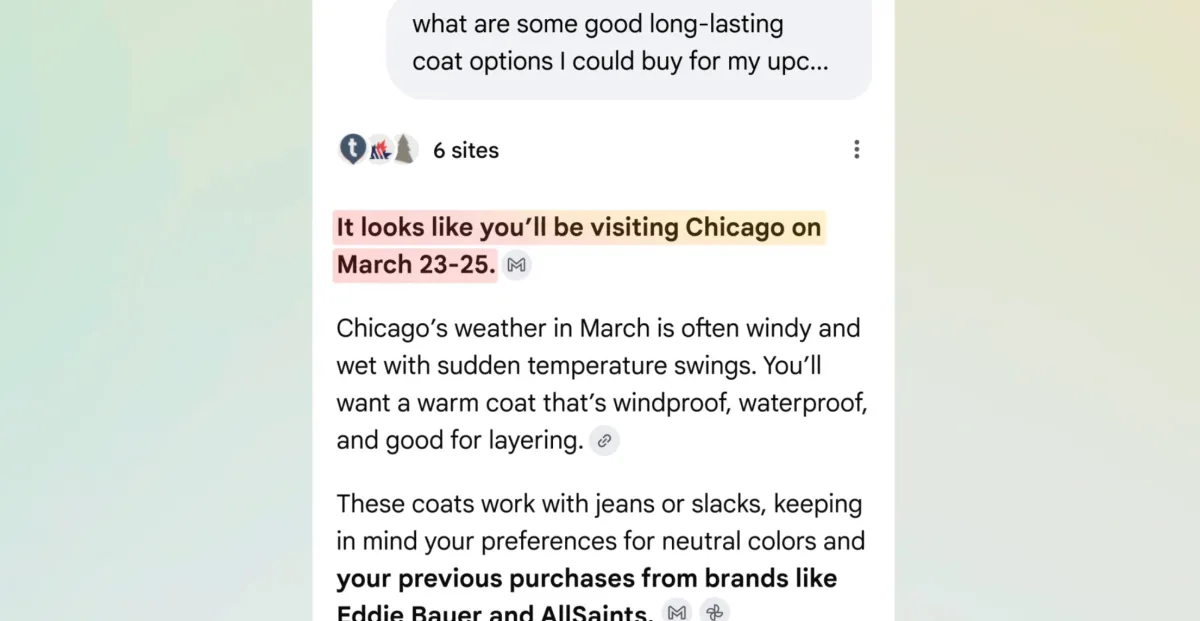 Google खोज AI मोड आपको जानने के लिए जीमेल और फ़ोटो का उपयोग कर सकता है