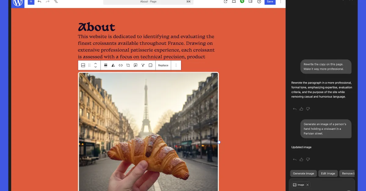 वर्डप्रेस का नया AI असिस्टेंट उपयोगकर्ताओं को संकेतों के साथ अपनी साइटों को संपादित करने देगा