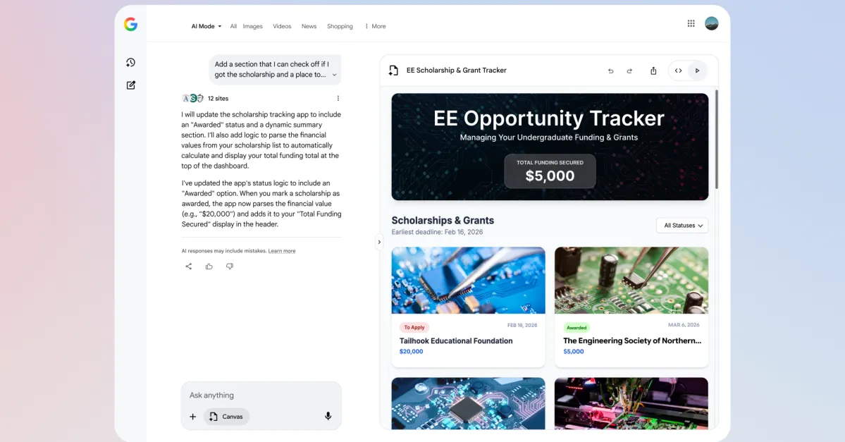 Google का AI-संचालित कार्यक्षेत्र अब खोज में अधिक उपयोगकर्ताओं के लिए उपलब्ध है